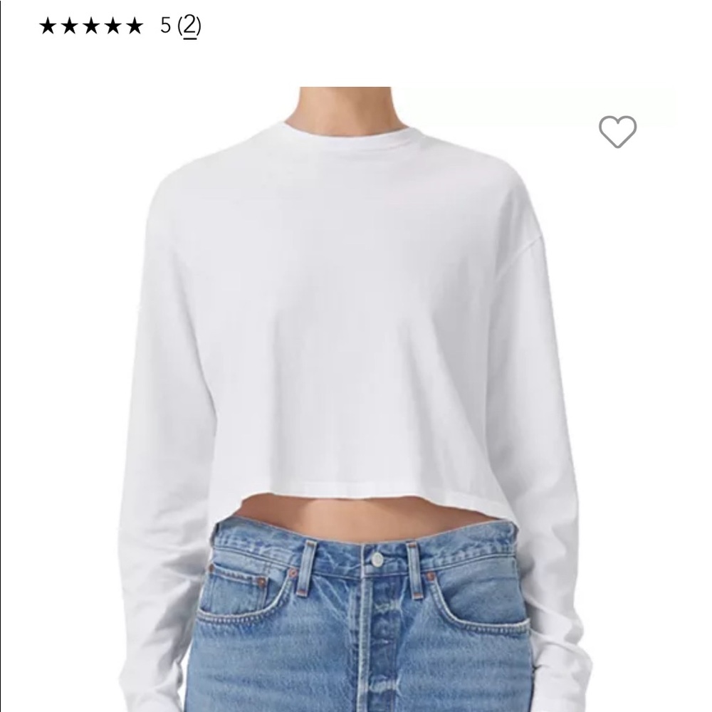 Agolde Mason cropped organic cotton long sleeve